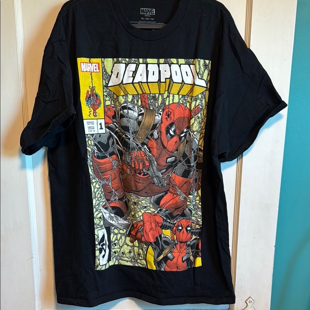 Marvel Deadpool Comic Cover Black T-Shirt size xl